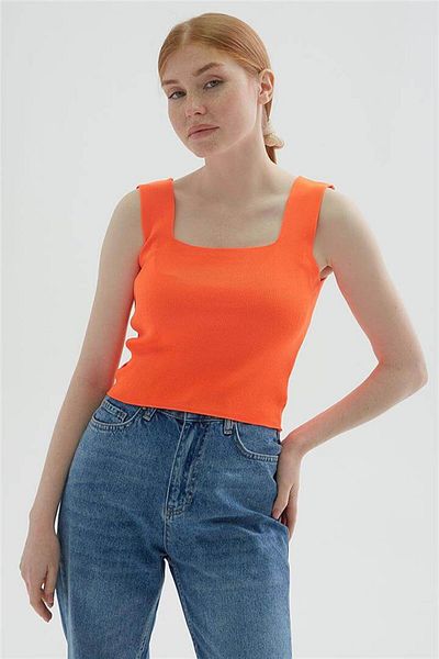 Fashion Friends Square Neck Tank Top Orange
