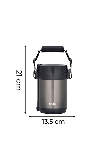 Thermos 3 Compartment 1.3 Liter Food Thermos – Microwave Compatible Container with Stainless Steel Spoon