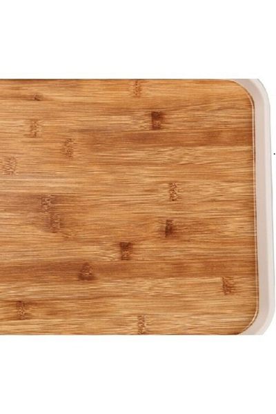 Felli Elegant Durable Rectangular Melamine and Bamboo Serving Tray