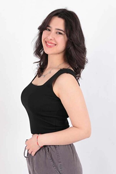 Fashion Friends Square Neck Tank Top Black