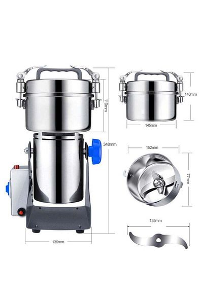COOYA High-Speed Electric Grain Grinder-Stainless Steel Mill for Coffee/Spices/Herbs