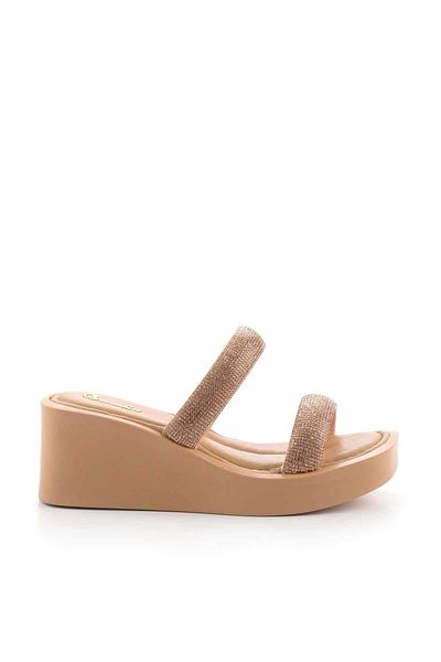 Bambi Nude Lame Women's Slippers K04824217909