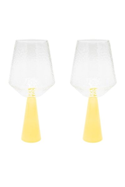 OEM Wine glasses, set of 2, opaque yellow color