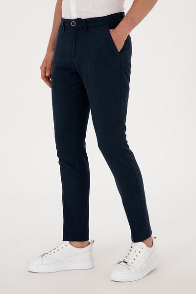 U.S. Polo Assn. Men's Navy Blue Canvas Trousers 50300476-Vr033
