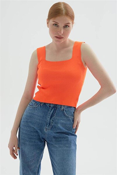 Fashion Friends Square Neck Tank Top Orange