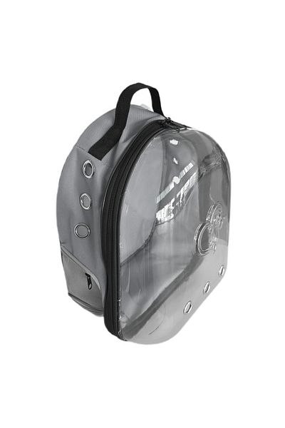 Modafiks Astronaut Transparent Carrying Backpack with Heart Paws Gray 24X32X42 cm