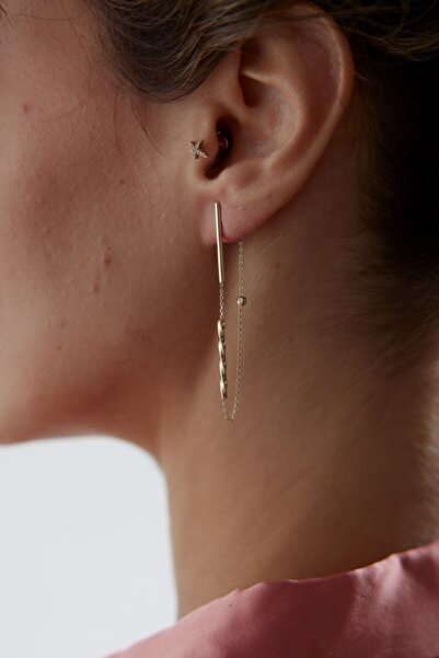 ADOR ALTIN SALLANTILI LİNE KÜPE