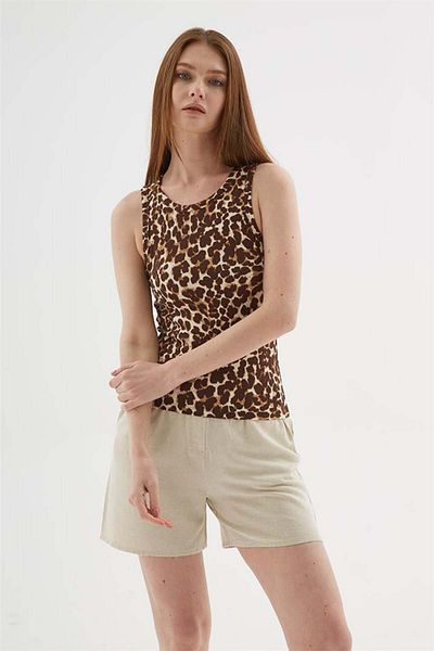 Fashion Friends Crop Undershirt Leopard Patterned