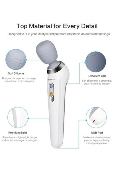 COOYA Handheld Electric Massage Machine,USB Rechargeable Deep Tissue Massager for Pain Relief