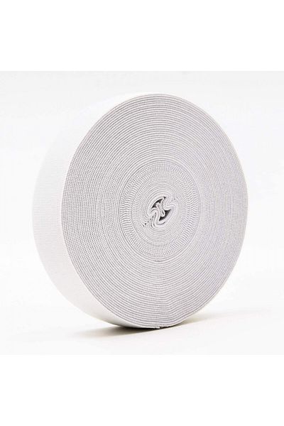 AYES elastic pentru îmbrăcăminte, fibră de poliester/cauciuc, alb, 10 m