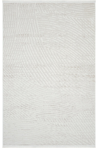 Cool Halı Nevada 2502 Cream Beige Modern Embossed Soft Easy-to-Clean Solid Color Living Room Carpet