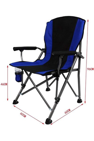 rexa Outdoor Portable Folding Chair – Heavy-Duty Steel Frame, 600D Oxford Fabric, Mesh Cup Holder