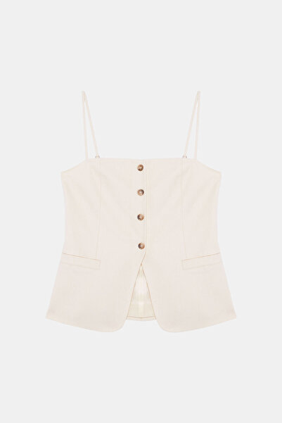 W Collection Ekru Linen Bluz