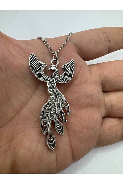 Herşey Nota Phoenix Soul – Emerald Bird Figured Unisex Necklace (60 cm Chain)