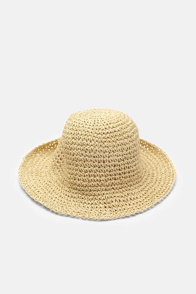mathilda store Women's Ecru Straw Bucket Hat