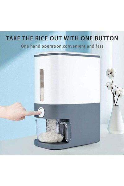 COOYA 25 Lbs Rice Dispenser, Large Cereal Airtight Dry Food Storage Containers with Measuring Cup, BPA