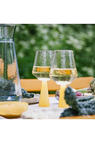 OEM Wine glasses, set of 2, opaque yellow color