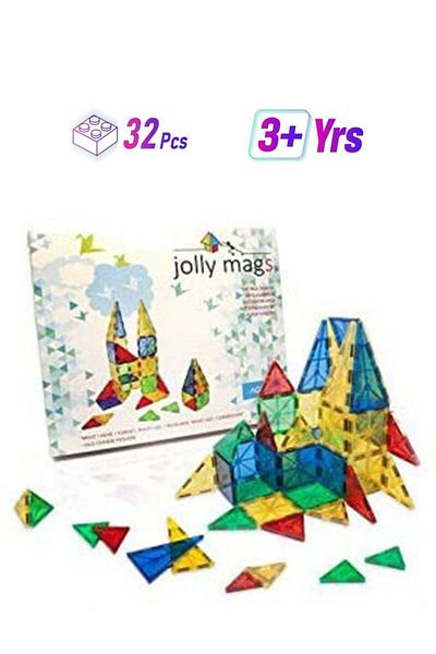 COOYA 2724456128887, 32-Piece 3D Building Blocks Toy With Magnets Set, For Kids Best Stacking 32 3+ Years.