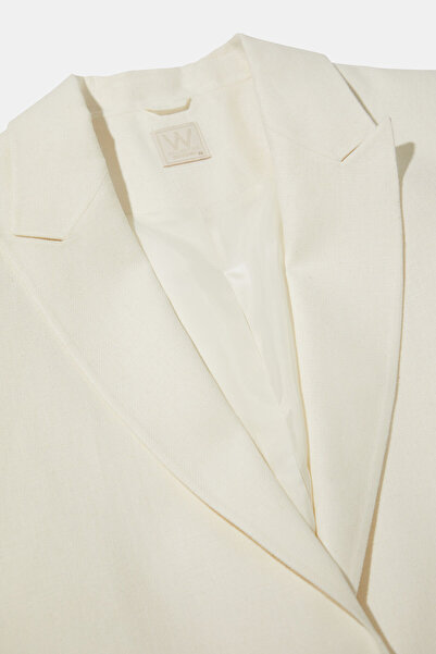 W Collection White Linen Cotton Jacket