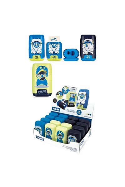 Milan Pencil Sharpener with Eraser, Yeti Model
