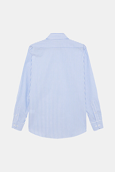 W Collection BEYAZ UZUN KOLLU ÇİZGİLİ GÖMLEK