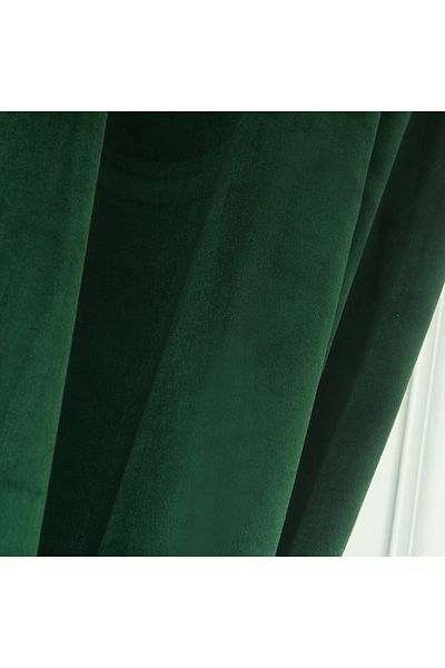Metropolitan Concept Set Of Two Konan Velvet Curtains, Emerald Green, Worked On Staple Rings, 2x150x240 Cm