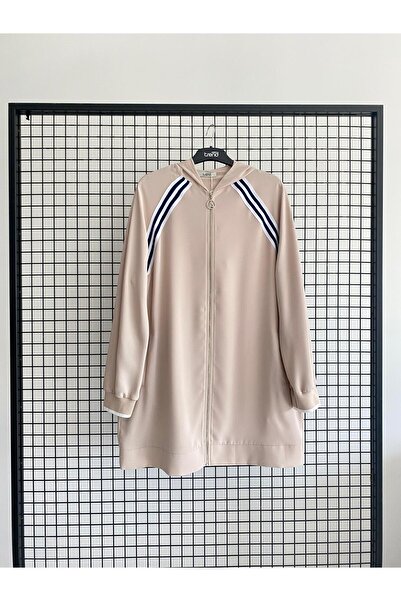 Armine TREND Yeni Sezon Kapüşonlu Şerit Detaylı Fermuarlı Tunik Modaayka 25DS...