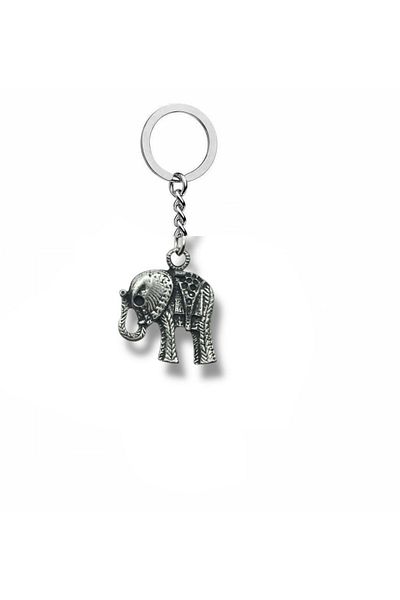 Herşey Nota Thai Elephant Figured Metal Keychain – Symbol of Luck and Power