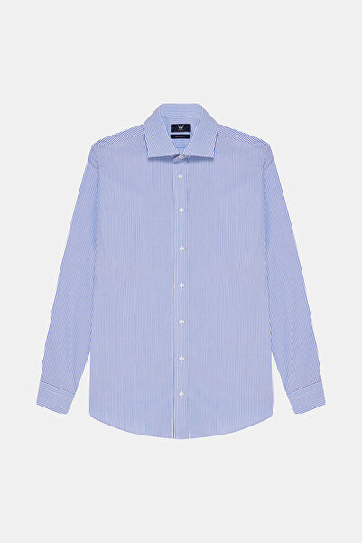 W Collection Blue Long Sleeve Jacquard Shirt