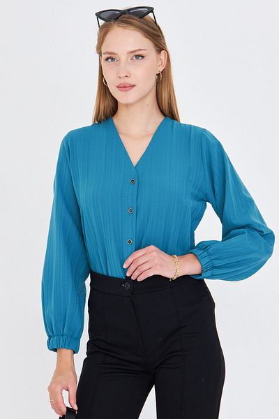 armonika Women's Oil Sleeve Elastic Wrap Shirt Arm-24K001002