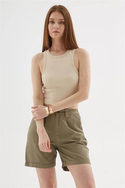 Fashion Friends Crop Tank Top Beige
