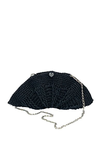 Honorius Kadın El Yapımı Handmade Hasır Yelpaze Zincirli El Portföy Omuz Çant...