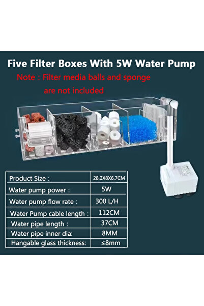 Choice4 محول الاتحاد الأوروبي خمسة صناديق 1 قطعة حوض السمك صندوق فلتر شلال مث...