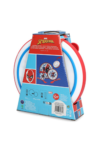Marvel 5-Piece Microwave Safe Plastic Premium Bicolor Spiderman Dinnerware Set Multicolor