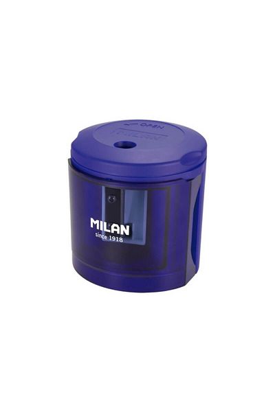 Milan Simple Electric Pencil Sharpener, With Batteries And Container, Plastic