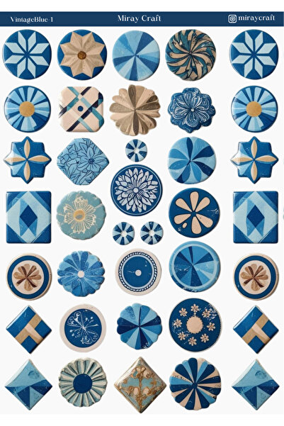 MirayDesign 1 autocolant tematic vintage albastru (12x17 cm) pentru Bullet Jo...