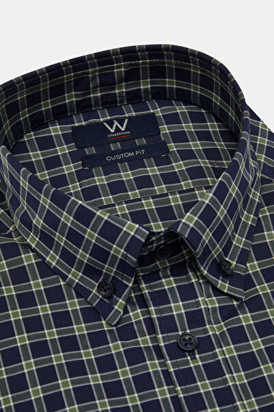 W Collection LACİVERT UZUN KOLLU GÖMLEK