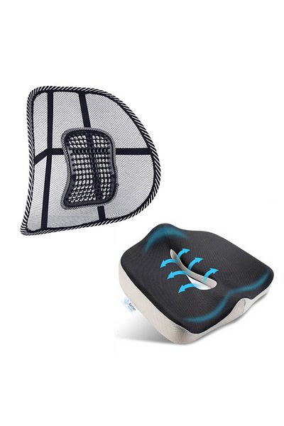 BETTER POSTURE Premium Orthopedic Seat Cushion and Lumbar Support for Car or Office Chair Lite Package