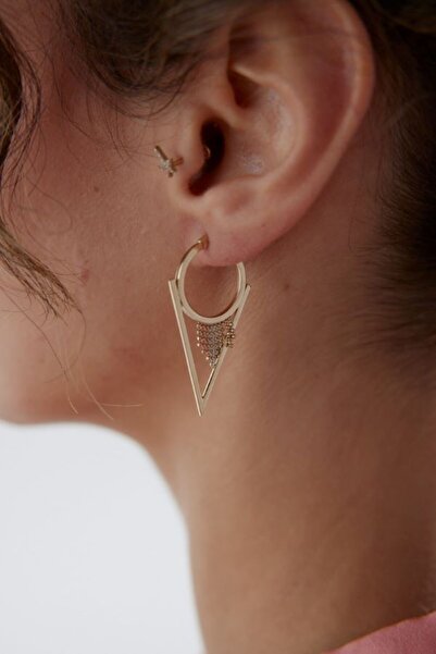 ADOR ALTIN TRİA SAÇAKLI KÜPE