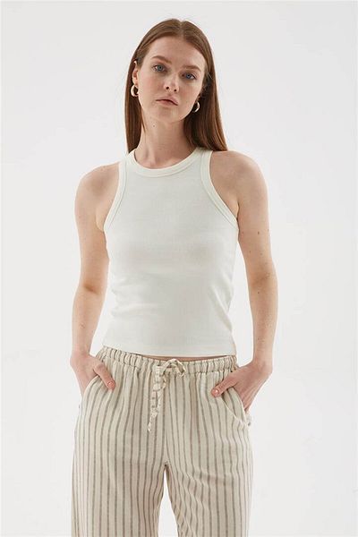 Fashion Friends Halter Neck Tank Top Ecru