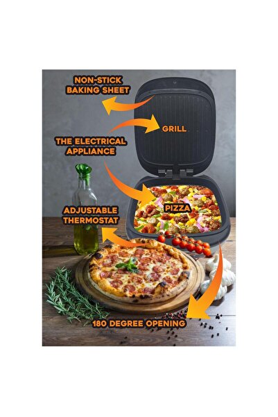 Hausberg Electric pizza and grill machine HB-3565, 1700W, Heating plate, Thermostat, Bachelina