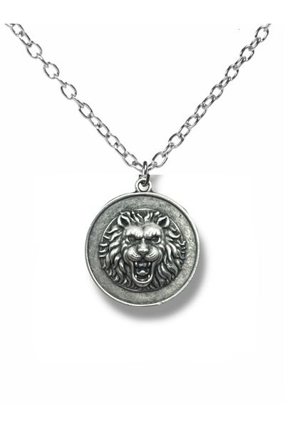 Herşey Nota Lion’S Majesty – Unisex Necklace with Lion Locket Figure (60 cm Chain)
