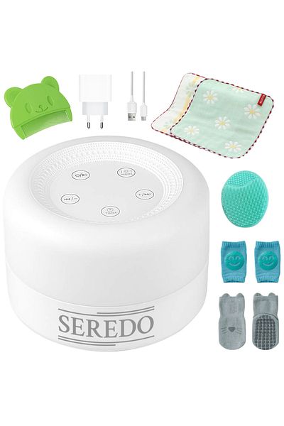 Seredo Seredo™ White Sound Device, Portable, Adapter, Knee Pads, Socks, Handkerchief, Comb, Brush