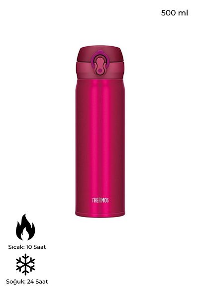 Thermos ترمس فولاذي مفرغ سعة 500 مل - كوب صغير الحجم مانع للتسرب وسهل الفتح