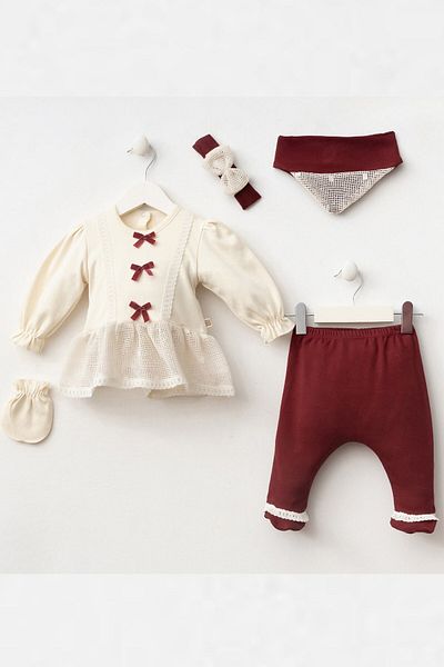minuma Baby Girl Olivia 5-Piece Bodysuit Set 1/3 Month
