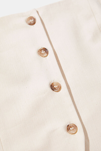 W Collection Ekru Linen Bluz