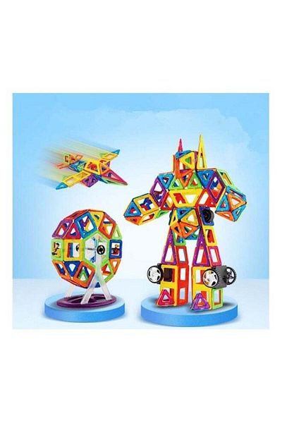 COOYA 97-Piece Colourful Sturdy and Durable Geometrical Shaped Magnetic Building Blocks Toys Set