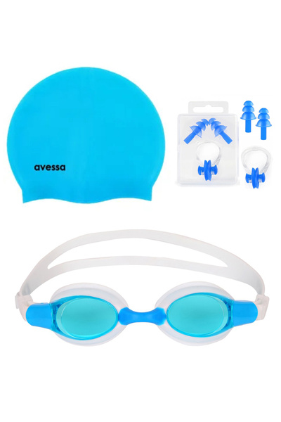 AVESSA 3'lü Yetişkin Unisex Havuz Seti Yüzücü Deniz Gözlüğü Havuz Gözlüğü + B...