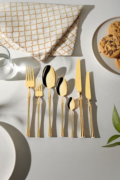 Nehir Marbella Titanium 12 Person 84 Piece Boxed Cutlery Set