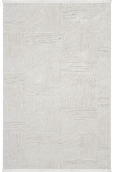 Cool Halı Nevada 2507 Cream Beige Striped Machine Rug Soft Embossed Bedroom Living Room Sitting Room Rug